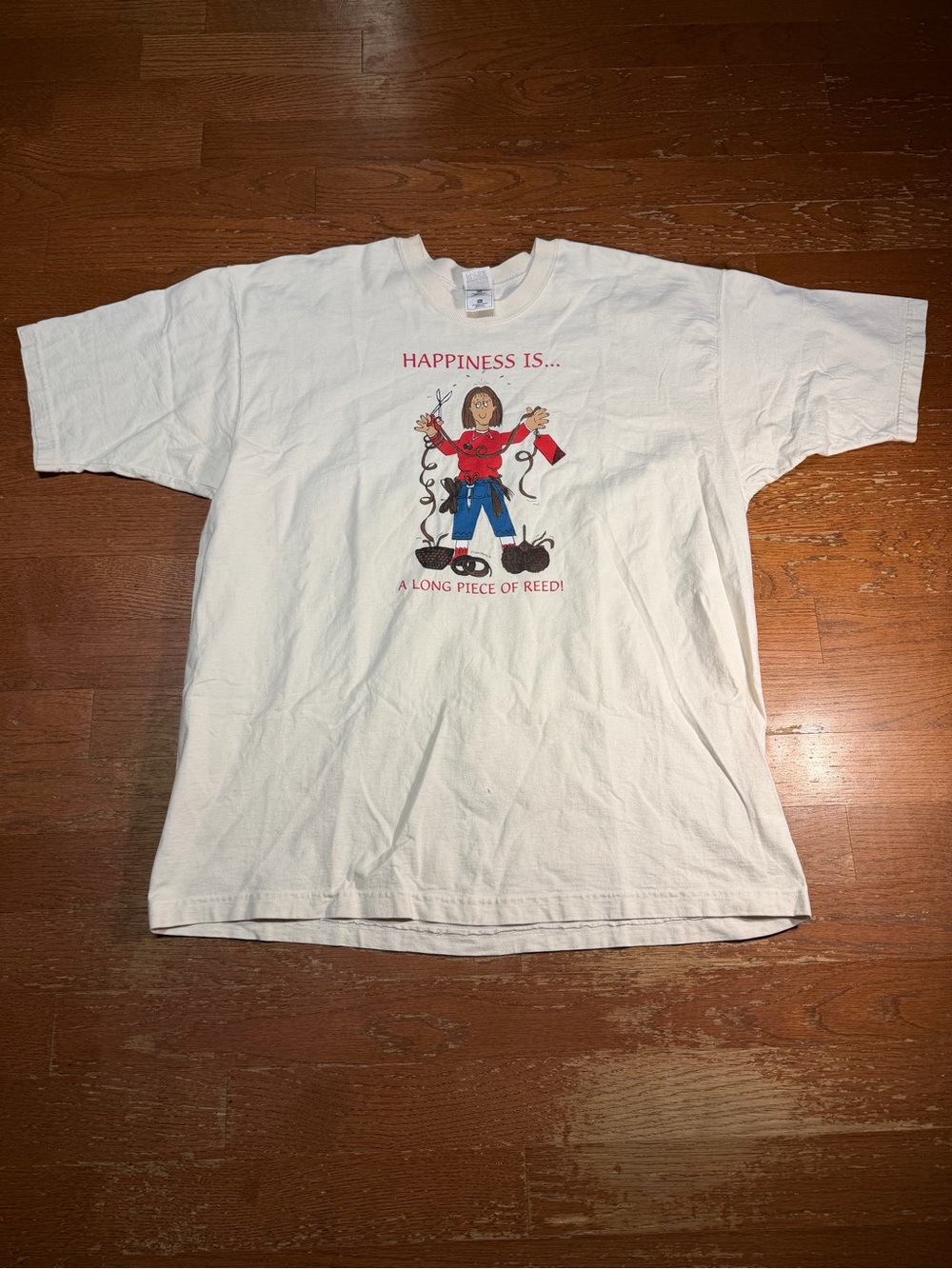 1996 Vintage Happiness is a Long Piece of Reed Graphic Tee